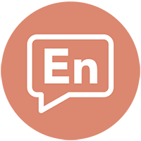 En in a speech bubble